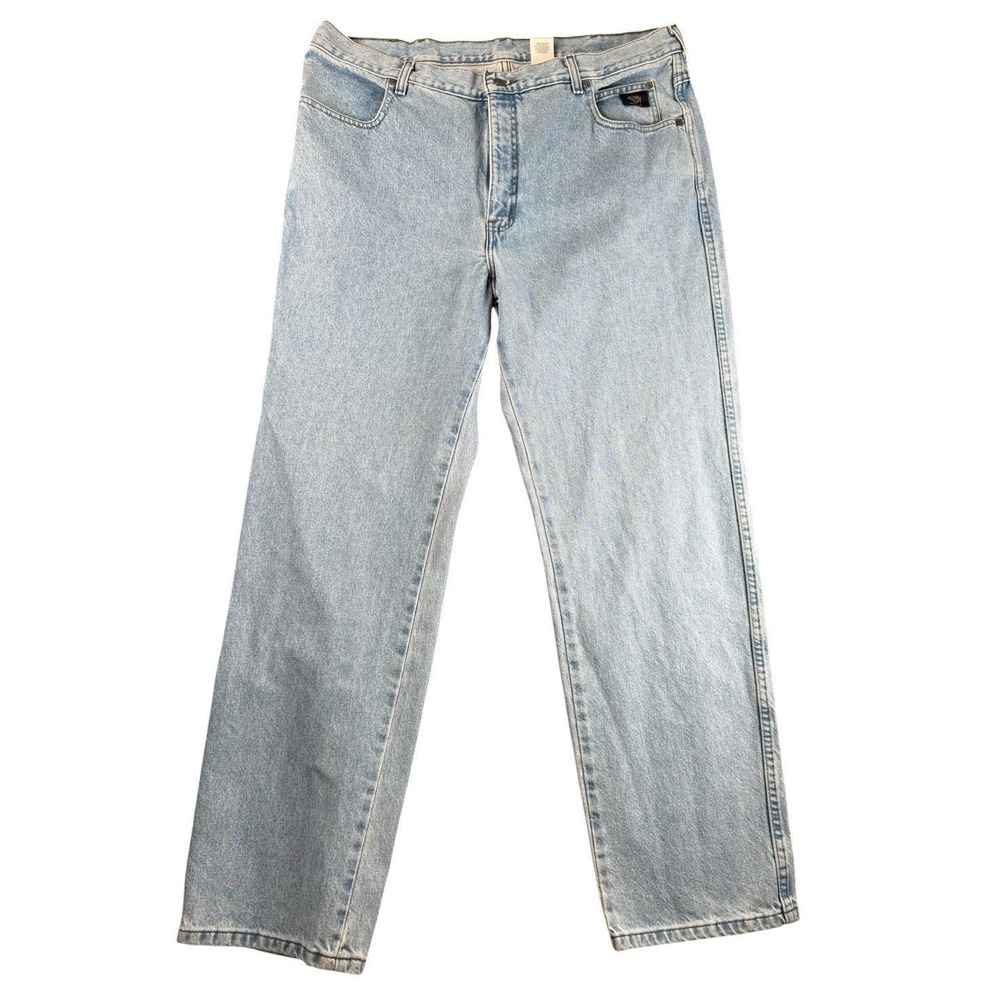 Harley Davidson Jeans Men 40x32 Blue Straight Leg Medium Wash 100% Cotton Biker